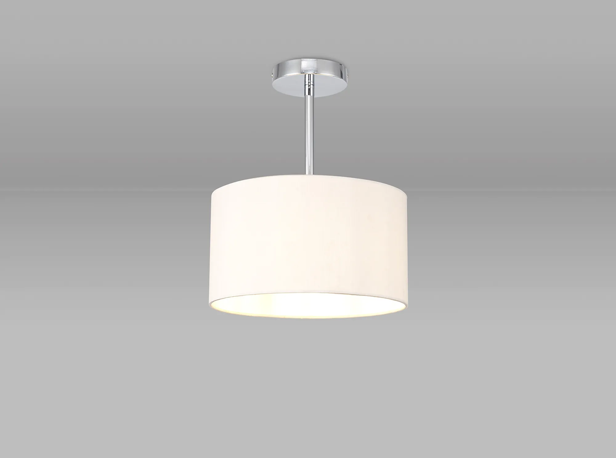 Baymont 30cm Semi Flush 1 Light Polished Chrome; Nude Beige/Moonlight DK0080  Deco Baymont CH NU